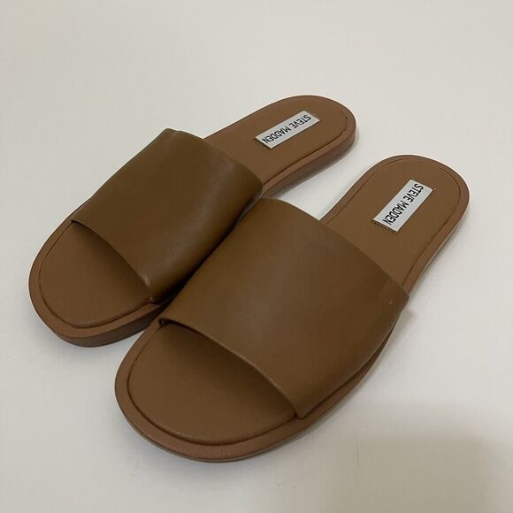 Steve Madden Shoes - NWOB Steve Madden Sienna Sandal cognac brown Leather slip on shoes US 8.5